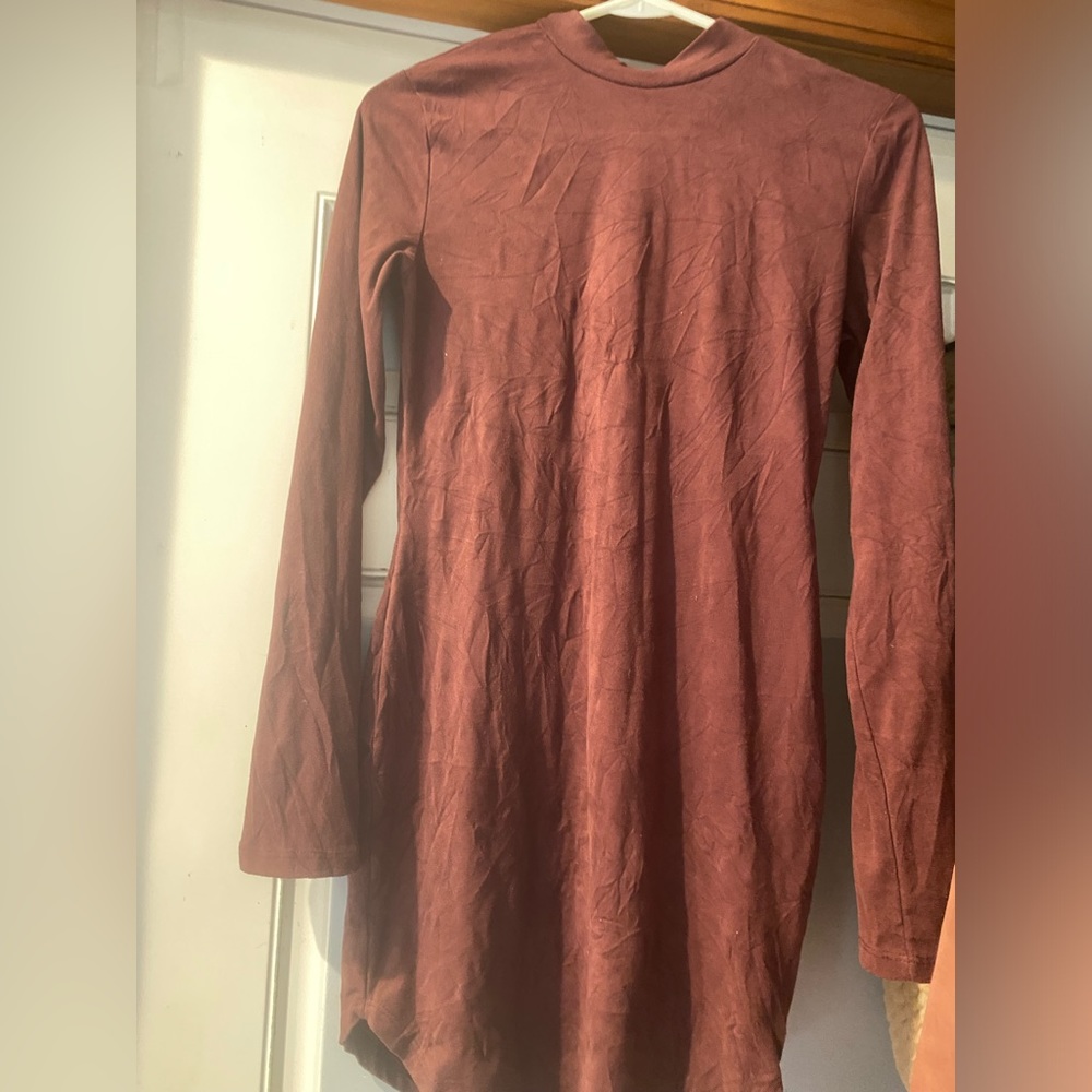 Maroon revamped high neck dress